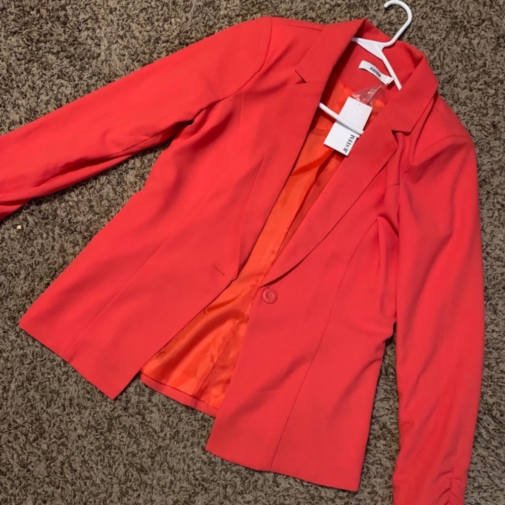 Small Orange JustFab Blazer. Never worn. New with tags!